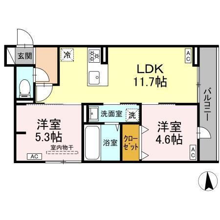 D-ROOM福沢町（301） 間取り図画像