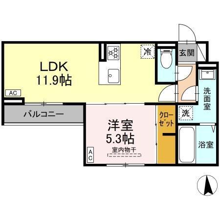D-ROOM福沢町（302） 間取り図画像