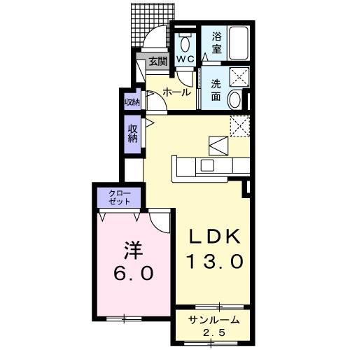 アルカンシエルⅢシクラメン（102） 間取り図画像