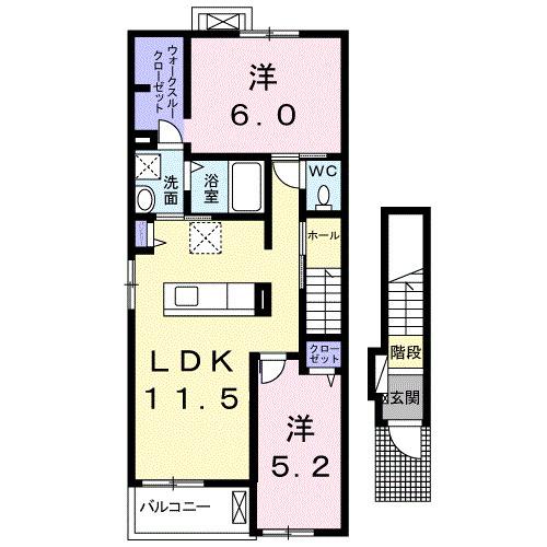 フラン・コリーヌⅥ（201） 間取り図画像