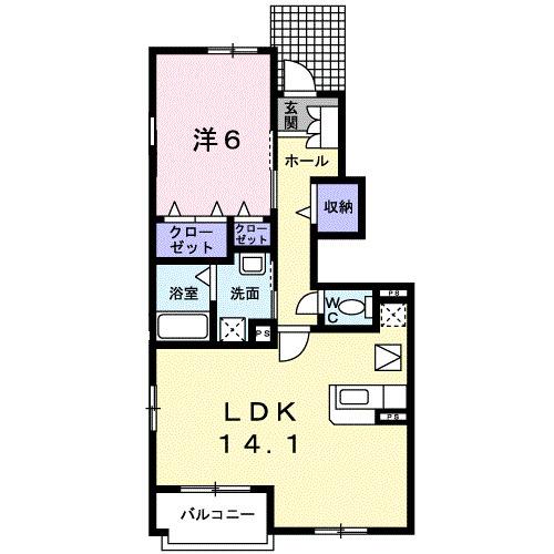 パークサイドさくら（103） 間取り図画像