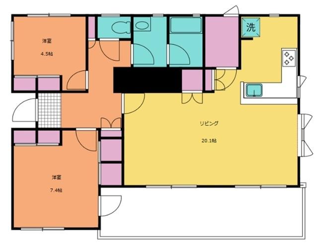 北方3丁目アパートメント（2F） 間取り図画像