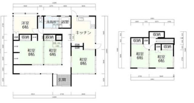 白石市越河町屋敷戸建 間取り図画像