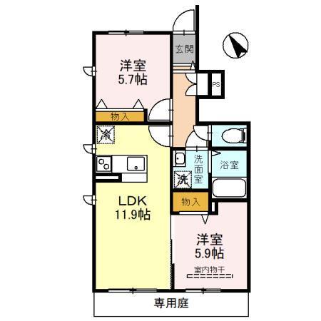 カーサ・ポラリス　Ⅱ（103） 間取り図画像