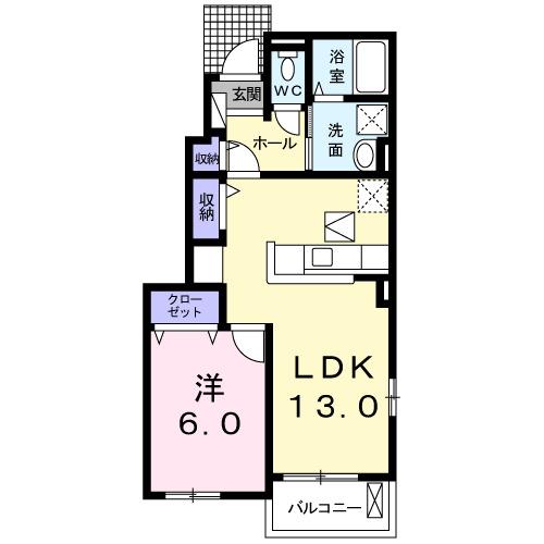 ＶＩＬＬＡ　ＥＳＰＯＩＲ　Ａ（101） 間取り図画像