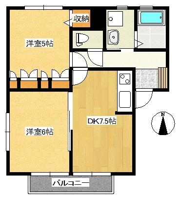 フェリチタイン・カーザ　Ｄ棟（102） 間取り図画像