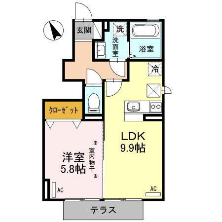 フェリジータ　Ⅲ（101） 間取り図画像