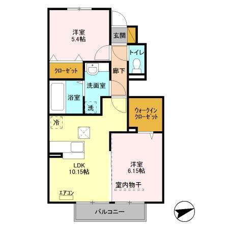 サザンハート吉岡　Ｂ棟 間取り図画像