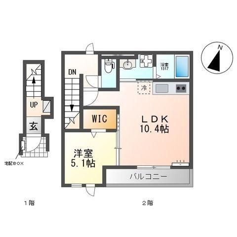 千葉市若葉区桜木北アパート 間取り図画像