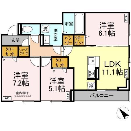 D-ROOM都賀2丁目ⅡｰA棟 間取り図画像