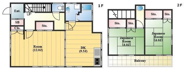 都賀田中貸家 間取り図画像