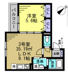 ＬＵＮＩＧＨＴ都賀 間取り図画像