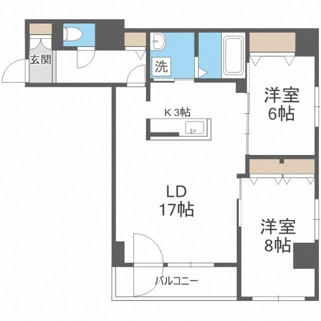レゾ札幌（301） 間取り図画像