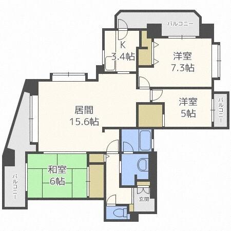 東急ドエルアルス円山裏参道（504） 間取り図画像