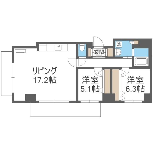 コンドー円山ＫＩＲＡＲＩ（201） 間取り図画像
