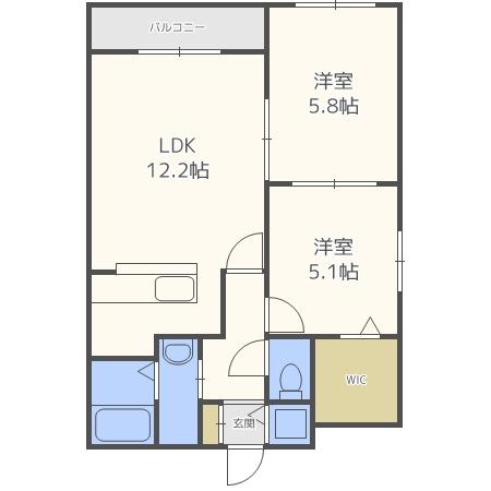 ベルクレール琴似（502） 間取り図画像