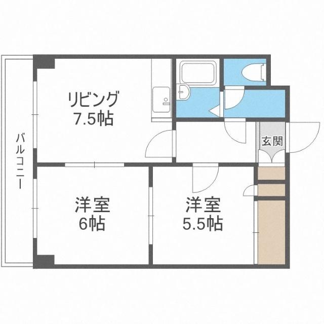 玉田ビルクロスロード琴似（306） 間取り図画像