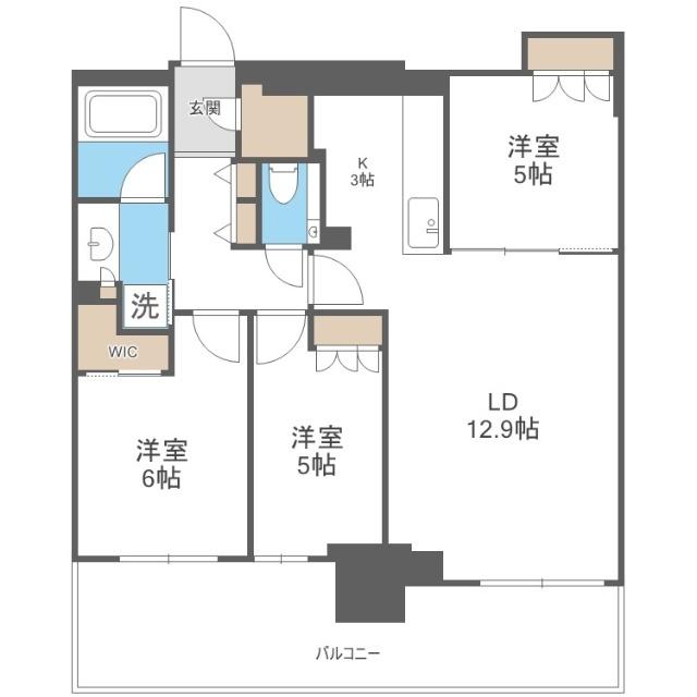ザ・グランアルト札幌苗穂ステーションタワー（704） 間取り図画像