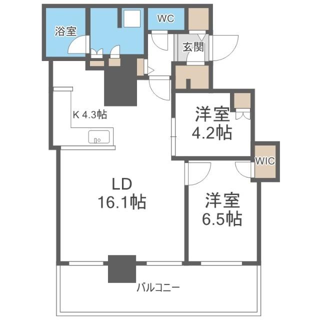 ザ・札幌タワーズ　ウエストタワー（1704） 間取り図画像