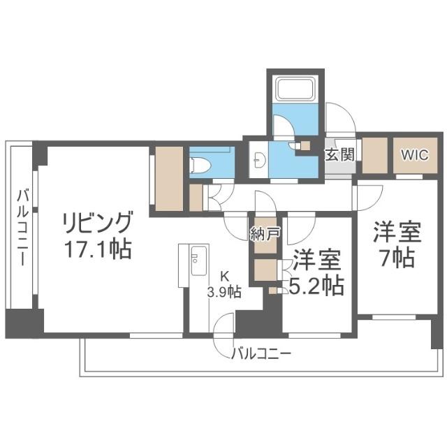 シティタワー札幌（1005） 間取り図画像
