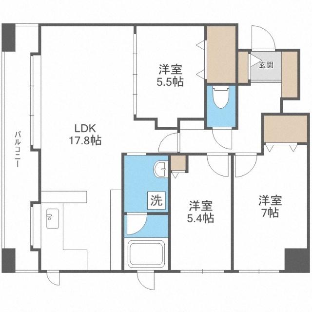 ラ・クラッセ札幌ステーションフロント（1002） 間取り図画像