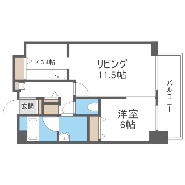 Ｄグラフォート札幌ステーションタワー（1203） 間取り図画像