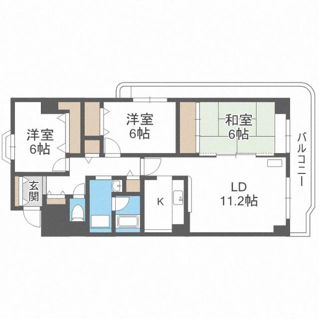 ル・ノール北９条（1007） 間取り図画像