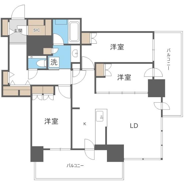 ザ・札幌タワーズ　イーストタワー（2505） 間取り図画像