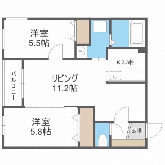 Ｂｌａｎｃ　Ｖｅｒｔ　ＮＩＳＨＩＮＯ（405） 間取り図画像