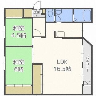 西野ハイツＢ棟（306） 間取り図画像