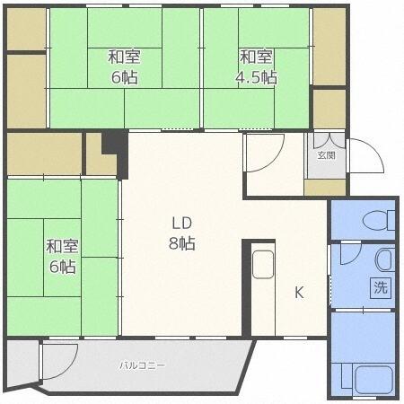 西野ハイツ　Ｃ棟（403） 間取り図画像