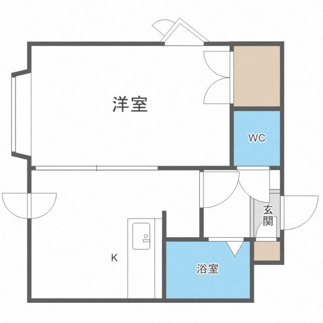 プレサント北８条Ａ（408） 間取り図画像