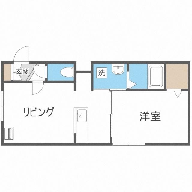 グランメール二十四軒１−２Ｃ（203） 間取り図画像