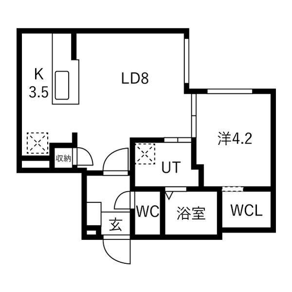仮)北８東８ＭＳ（101） 間取り図画像