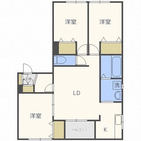 サンドリヨンA棟（201） 間取り図画像