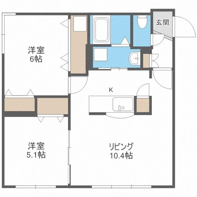 ラ・ヴィクトワール琴似（402） 間取り図画像