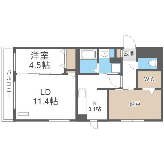 ガーデンクォーツ琴似（203） 間取り図画像