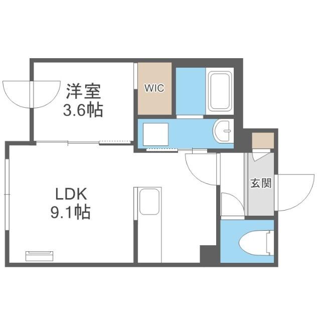 エスグランデ北１３（206） 間取り図画像