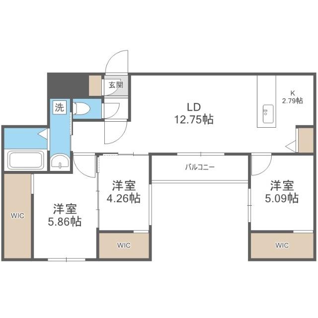 ＥＥＬ八軒(イール八軒)（305） 間取り図画像