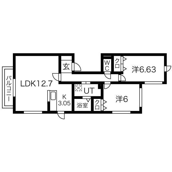 ビッグブリッヂ発寒（401） 間取り図画像