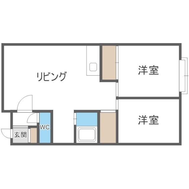 グランフルーヴ西野（E） 間取り図画像
