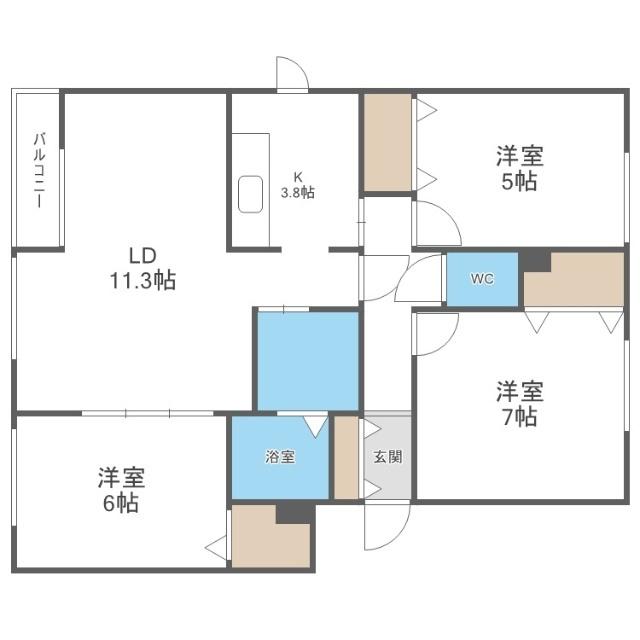 エスポアールⅠ（102） 間取り図画像