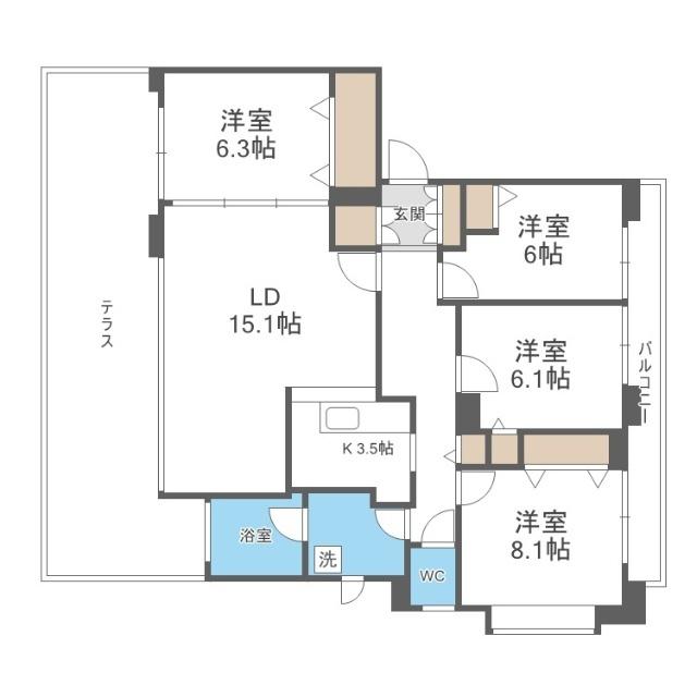 ジェルム西町（107） 間取り図画像