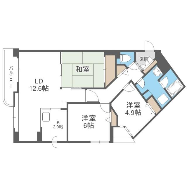 ダイヤパレス山の手５条（303） 間取り図画像