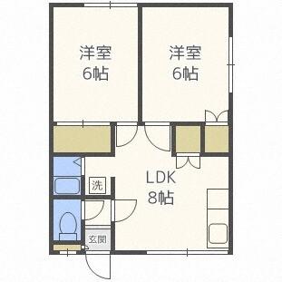 クチュール伏古４・５（201） 間取り図画像