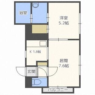 グランメールスハラ北２４条（402） 間取り図画像