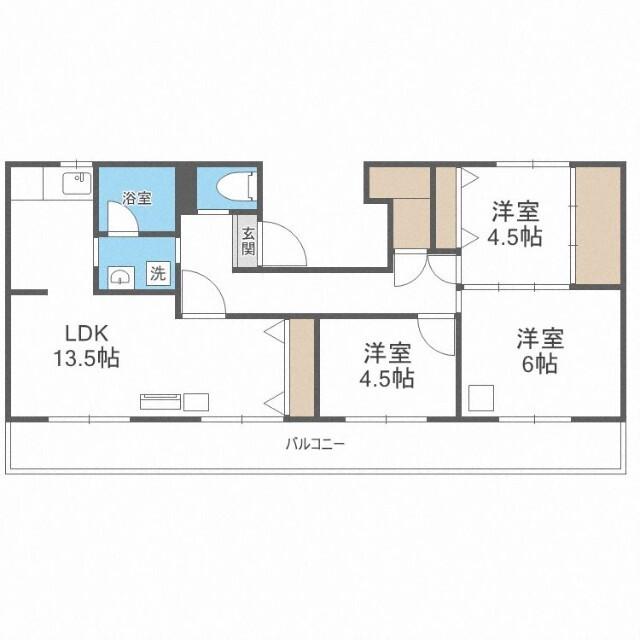 ビレッジハウス発寒１号棟（202） 間取り図画像