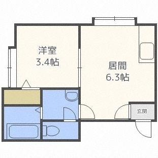 フラットＪ発寒南（201） 間取り図画像