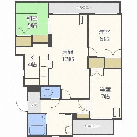 フジエール山の手（102） 間取り図画像