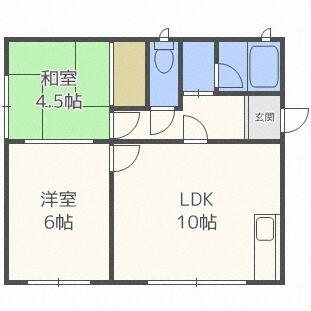 コーポ北斗（1-A） 間取り図画像